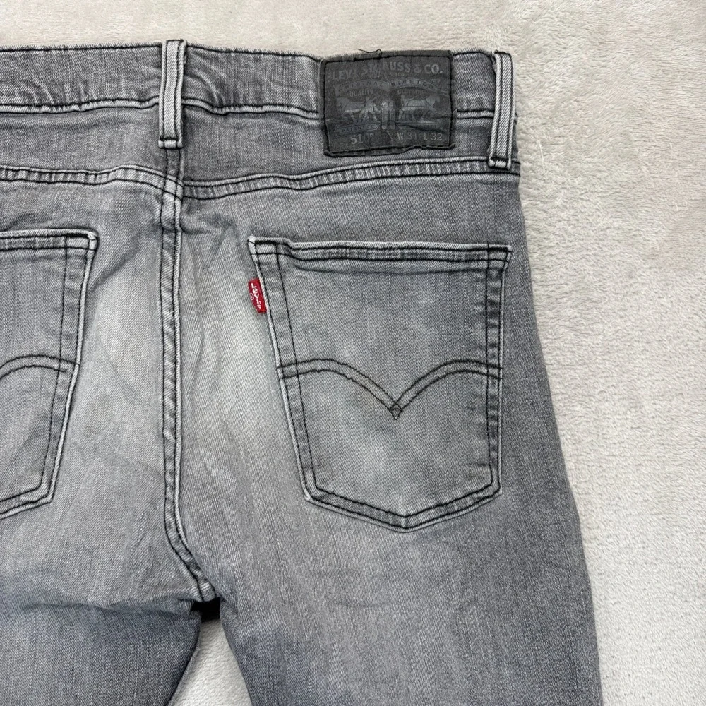 Levi's 510 Jeans Men 31x32 Grey Skinny Fit Medium Wash Stretch Fade Denim Preppy